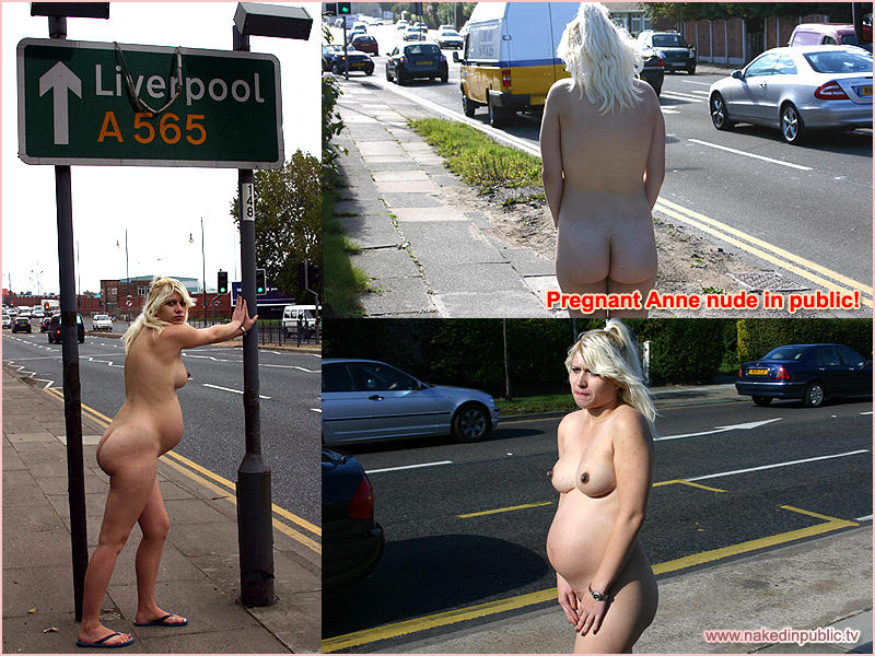 nude pregnant woman on naked in public TV